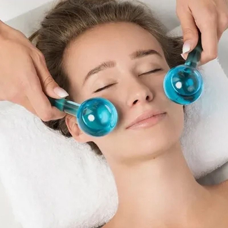 Esfera de cromoterapia Ice Globes Para Massagem No Rosto Anti Aging Profissional