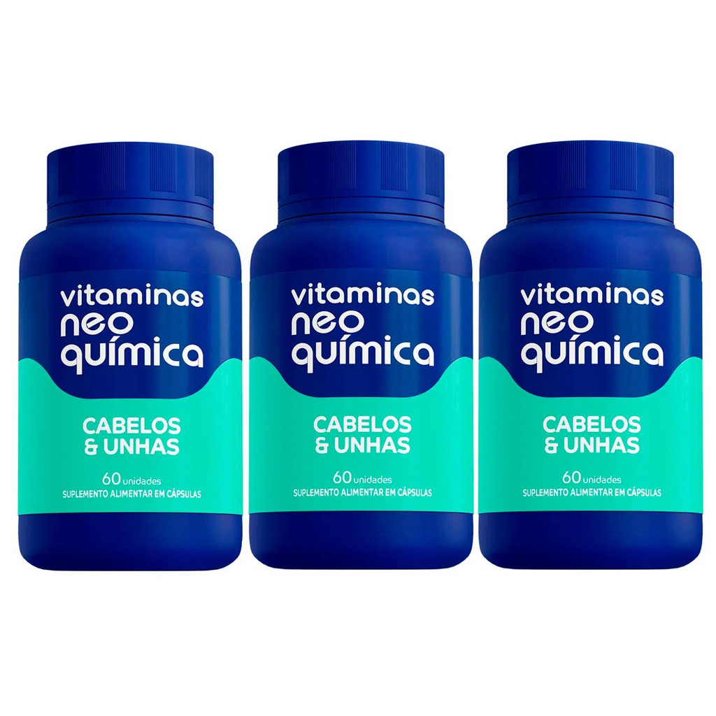 Kit 3 Suplemento Cabelos e Unhas 60 Cápsulas - Neo Química