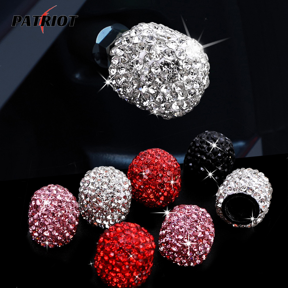 Acessórios De Estilo Automático 4Pcs Bling Válvula Decorativa Tampa De Crystal Carro Pneus Diamante Brilhante À Prova De Poeira De Roda Núcleo