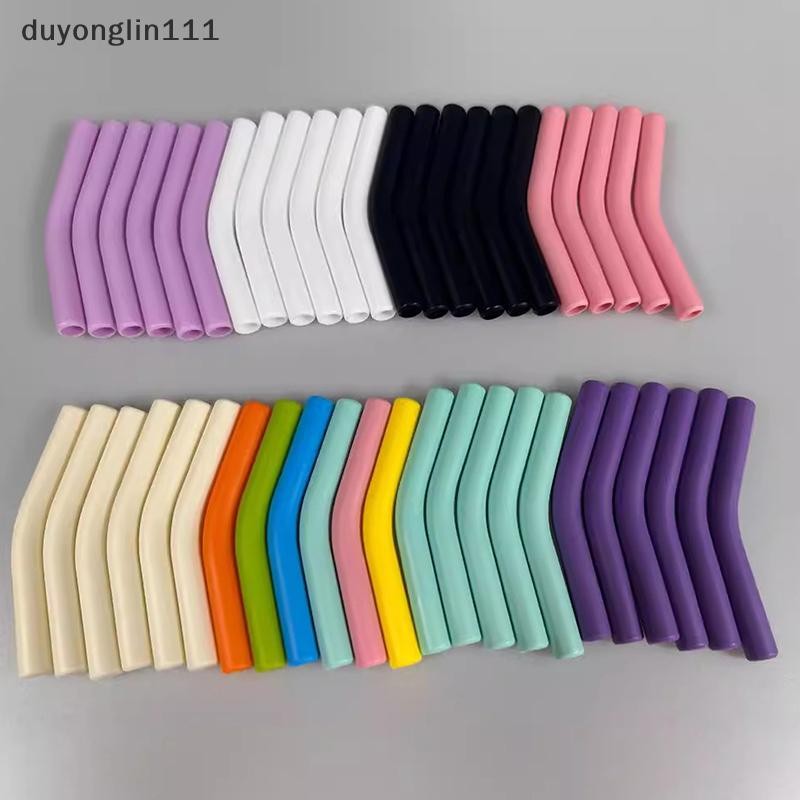 (duyonglin111) 6 Pçs/Set Capas De Palha De Silicone Macio Canudos Dicas Adequados Para Bicos Aço Inoxidável Reutilizávei