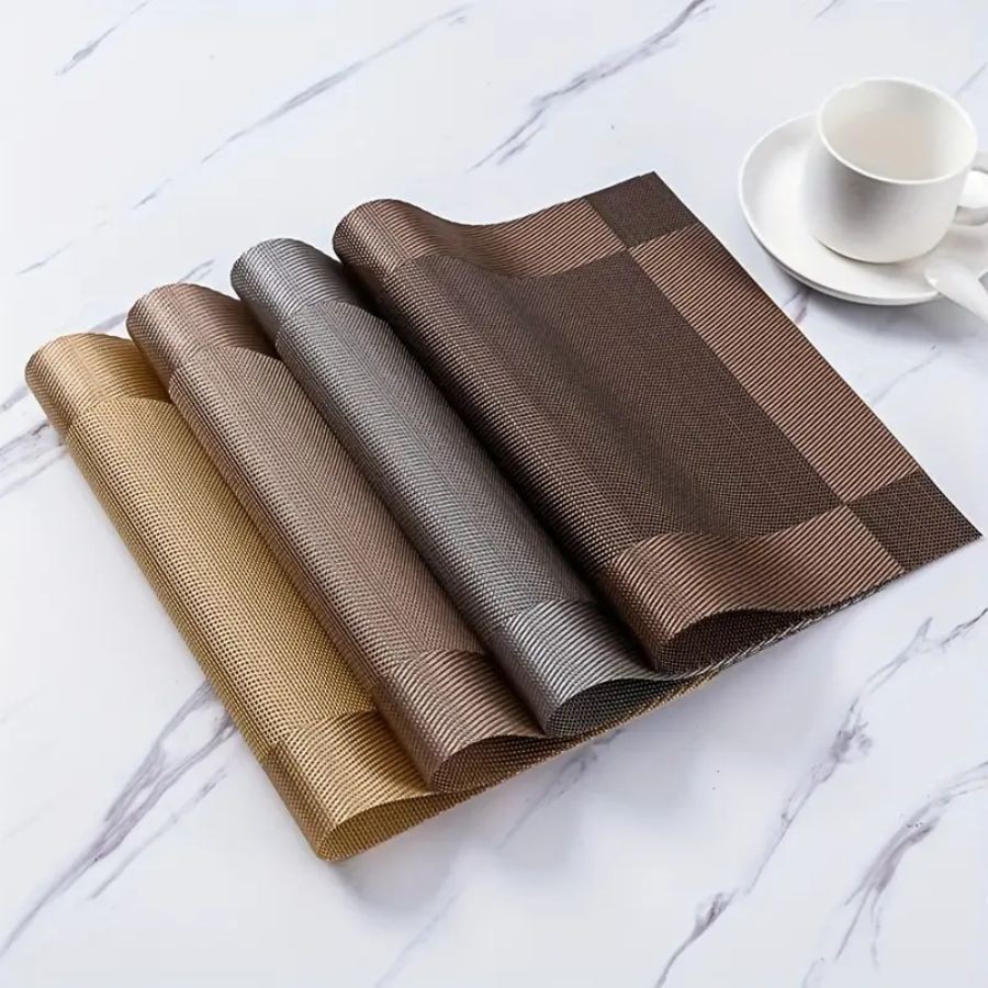 KIT Jogo Americano para Mesa Posta 1 peça ou kit 4 ou kit 6 lugares em PVC Metalizado