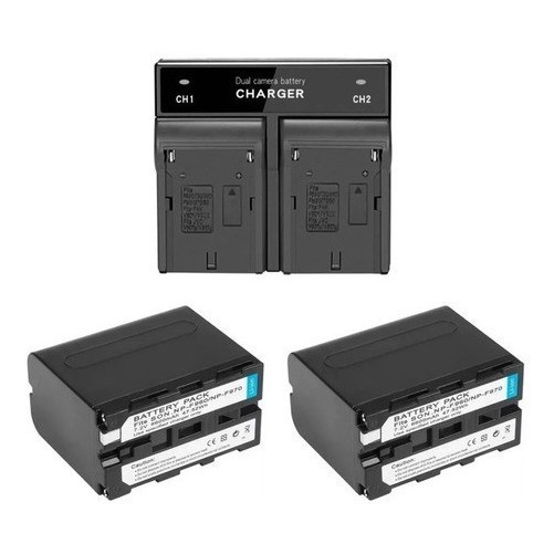Carregador Duplo +2 Bateria Np F970 7200mah Iluminador Led Yongnuo yn360 yn600 yn660