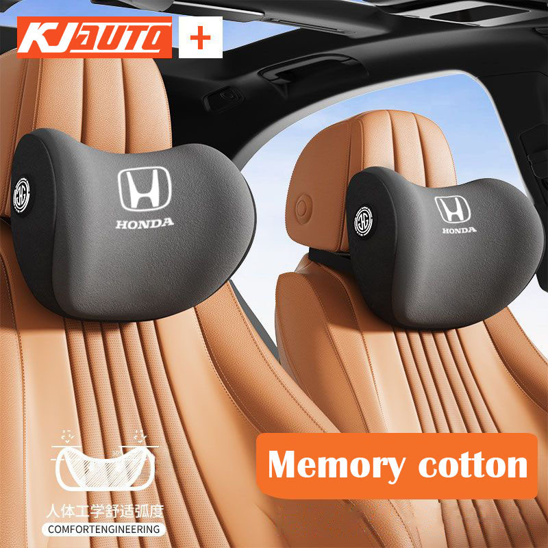 【 Ergonomics 】 Honda Memória Algodão Para O Encosto De Cabeça Do Assento Carro Acessórios De Decoração Carros Da Cidade Hrv Civic Wrv Brio BRV Fit Accord Vezel