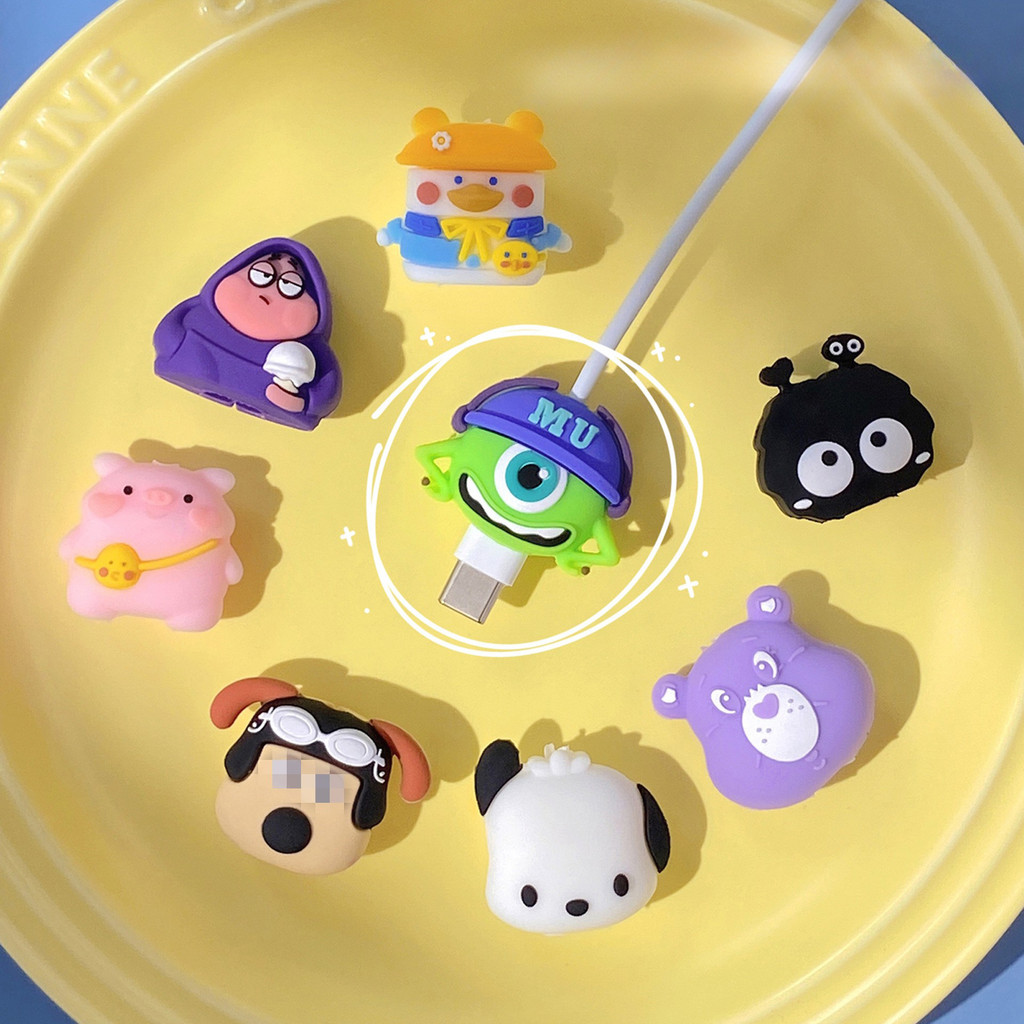 Capa Protetora De Cabo De Dados De Mordida De Desenho Animado Compatível Com Capas Protetoras iPhone Evita Quebra