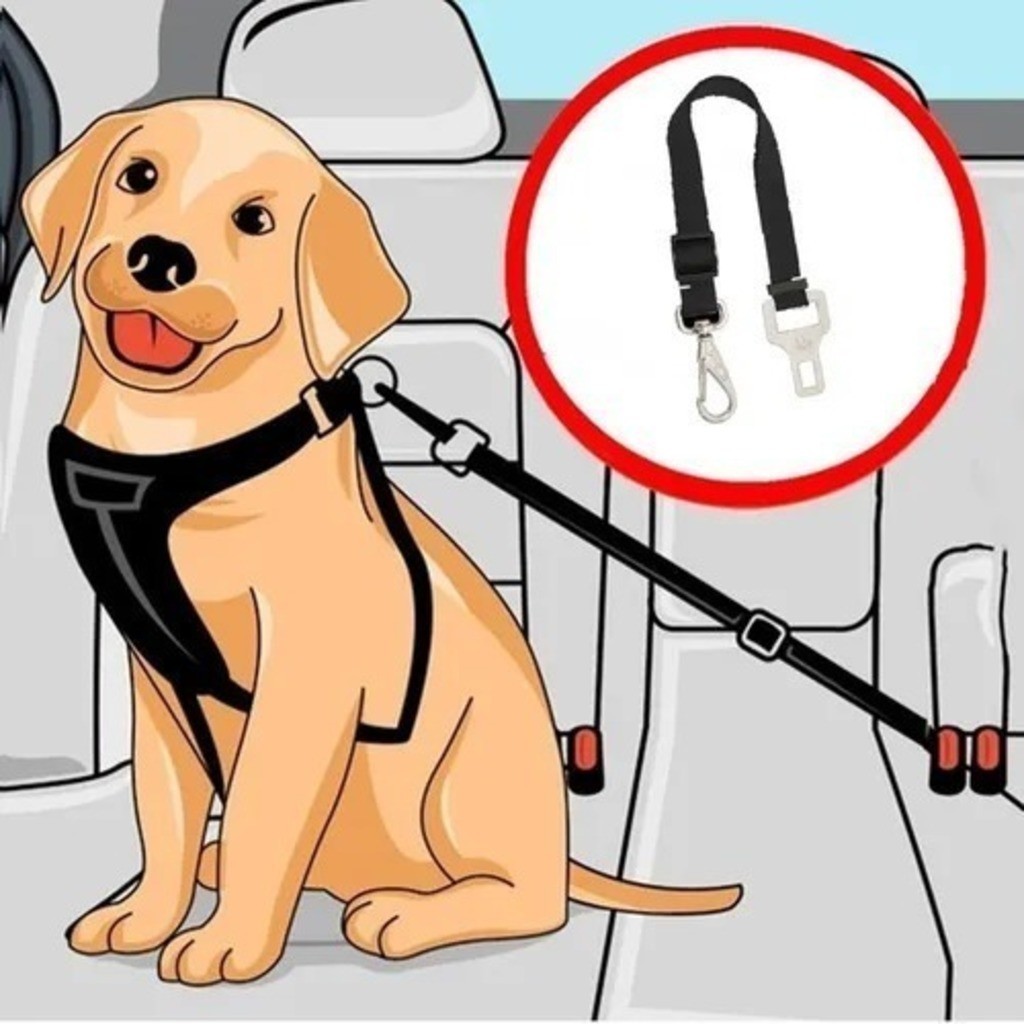 Cinto Segurança Pet Ajustável Universal Cães e Gatos Banho e Tosa