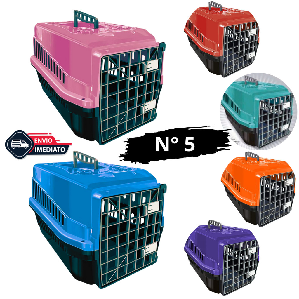Caixa de Transporte  Nº5 p/ Pet Gatos Coelho Cão Aves 25 Kg