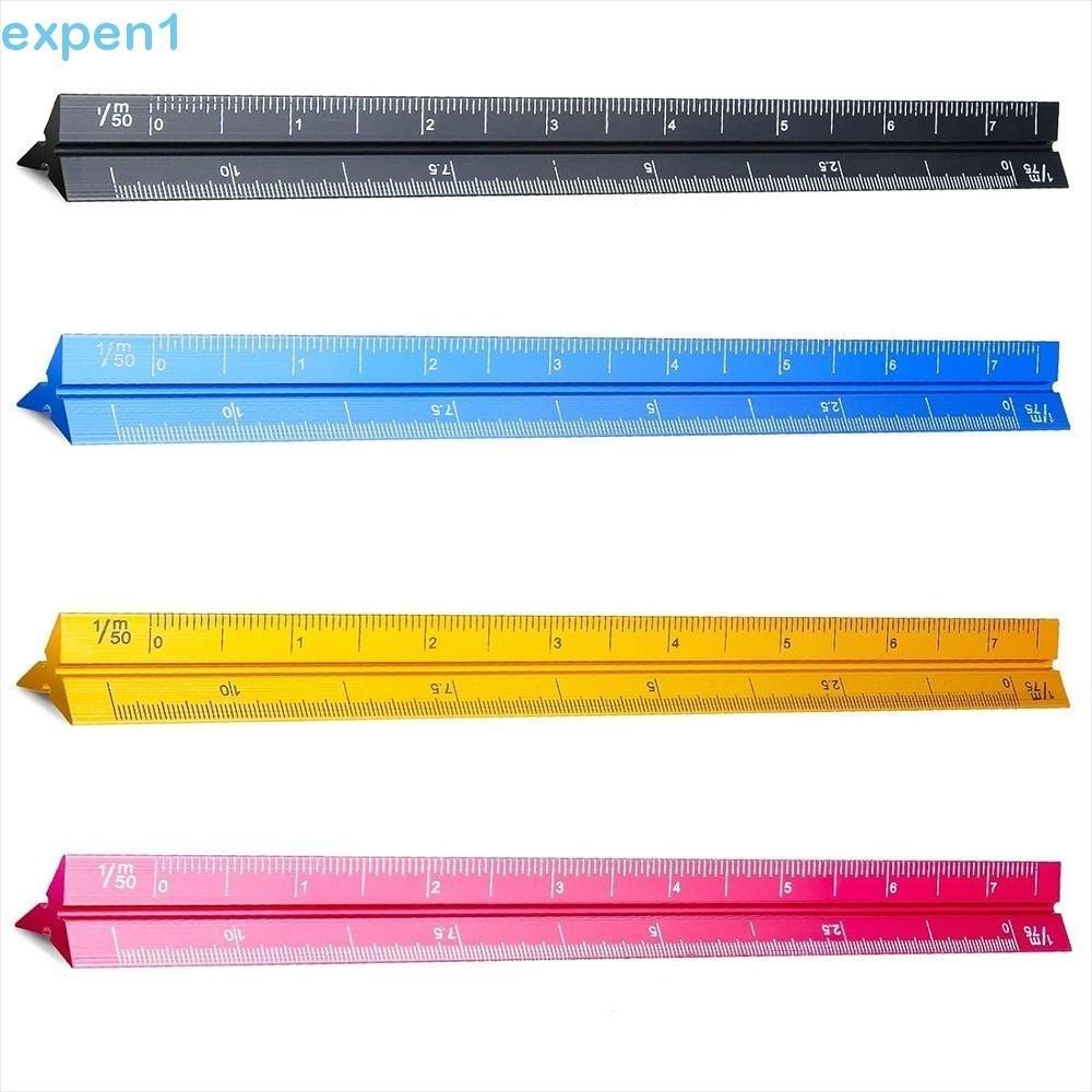Régua De Medição EXPEN , Técnica De Escala Triangular Suavemente Metal Colorida De 15 Cm E 30