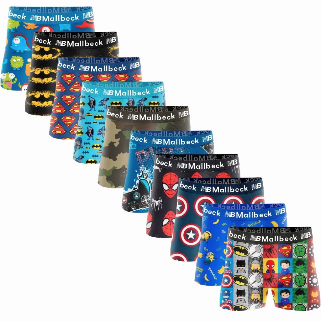 kit Cuecas Box Boxer Infantil de Criança Forro 100% Algodão Cueca