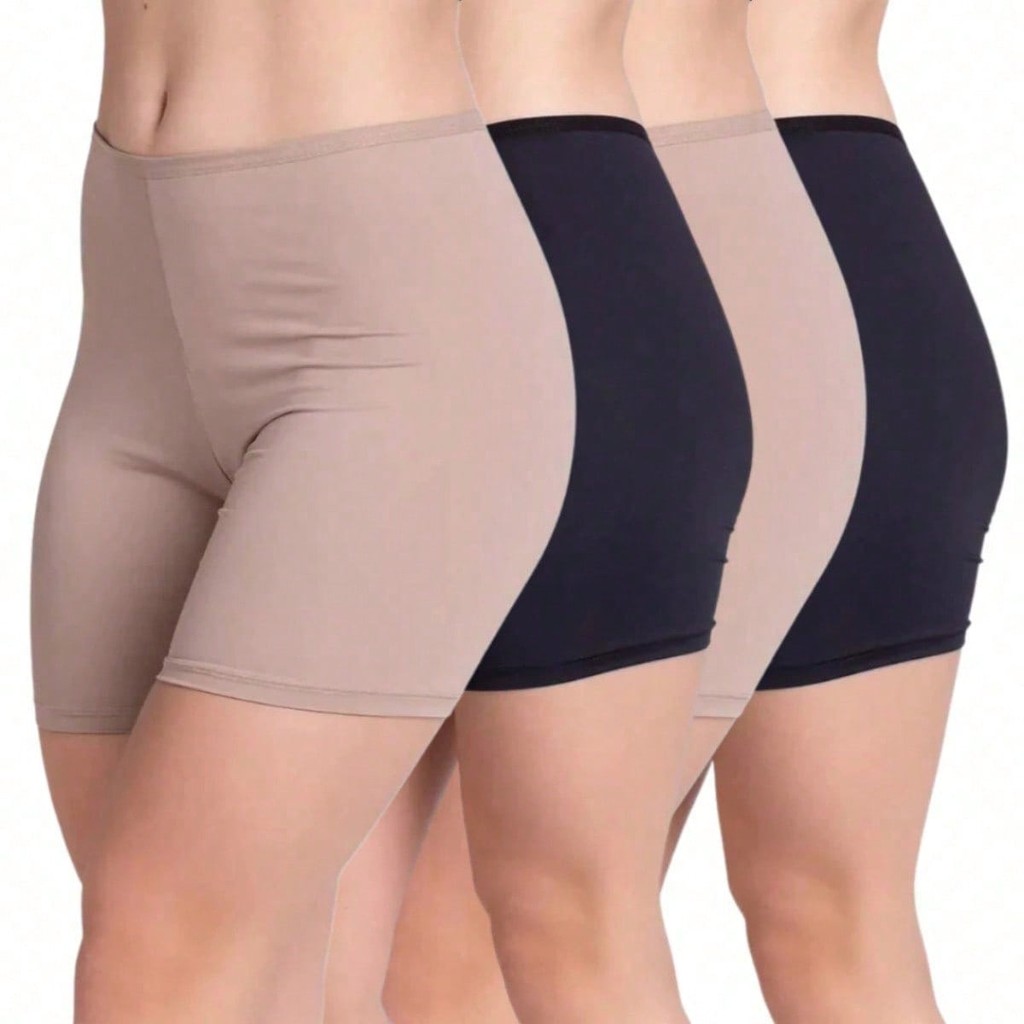 Kit 4 ou 2 Bermuda Short Plus Size Anagua Feminino Segunda Pele Saiote Vestido Microfibra Lingerie