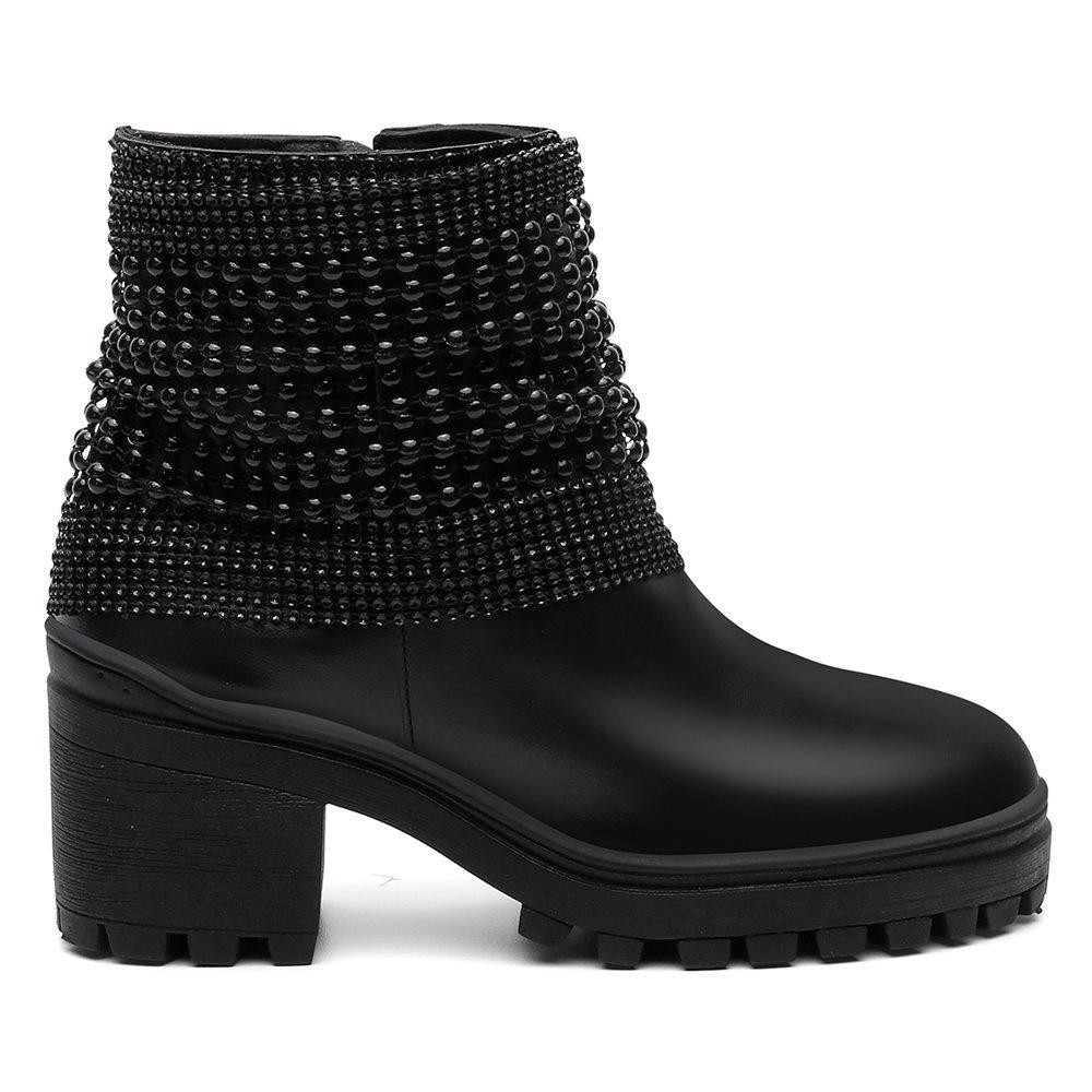 Bota Feminina Tratorada Casual Zíper + Bolsa Roma Moderna