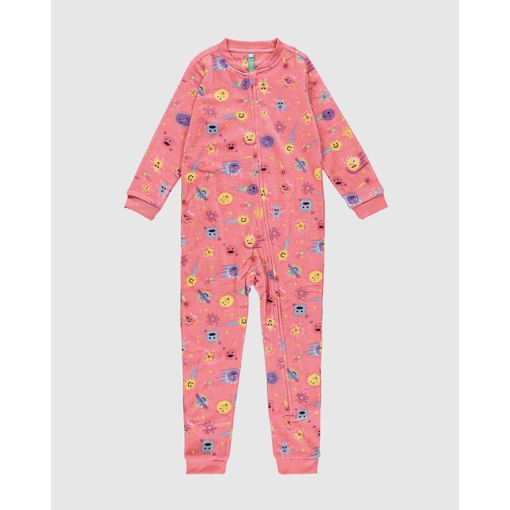 Pijama Macacão Infantil Unissex Estampado Em Soft Malwee Kids