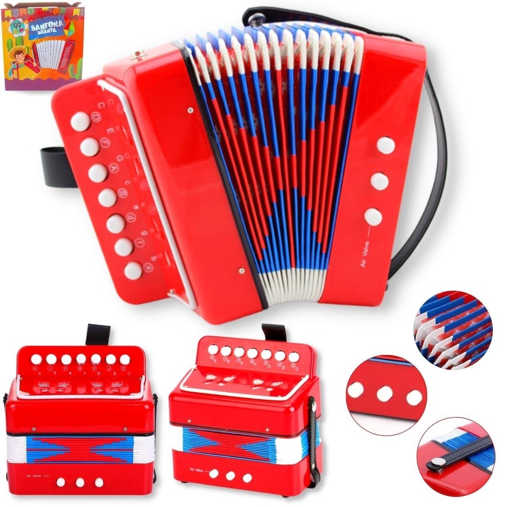 Acordeon Sanfona Gaita Acordeão Infantil Semi-profissonal Envio Imediato