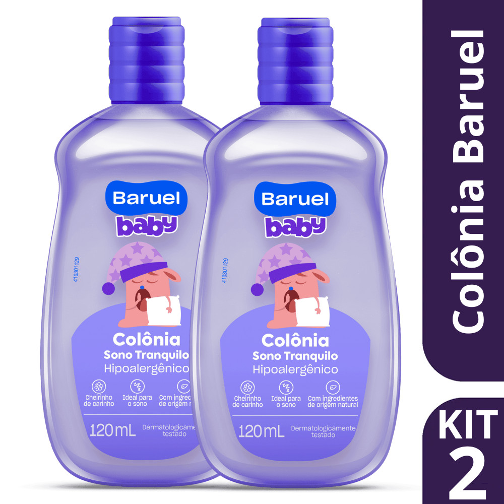 Kit 2 Colônia Infantil Baruel Baby Sono Tranquilo 120ml - Baruel Baby