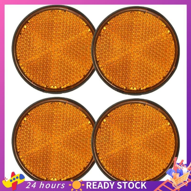 4pcs Refletor Redondo Laranja De 2 Polegadas Universal Para Motocicleta ATV Dirt Bike