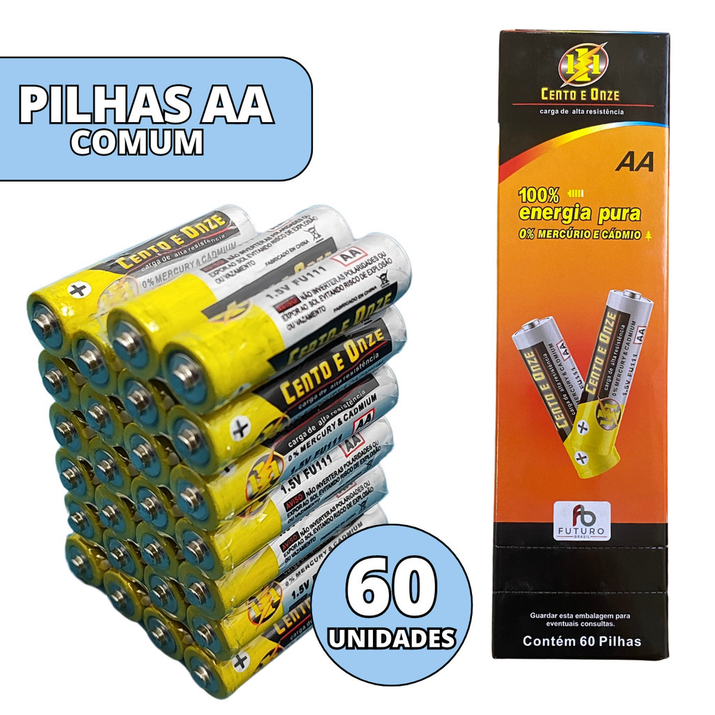 60 Pilhas AA Comum Kit Para Controle Remoto Relógio De Mesa