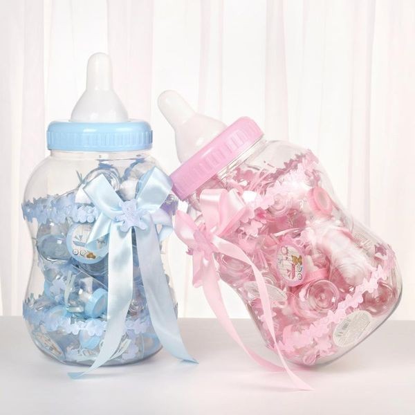 Pote de Mamadeira C/31 Rosa/Pink e Azul para Decoração e Enfeite Cha de Bebes e Festas de Crianças