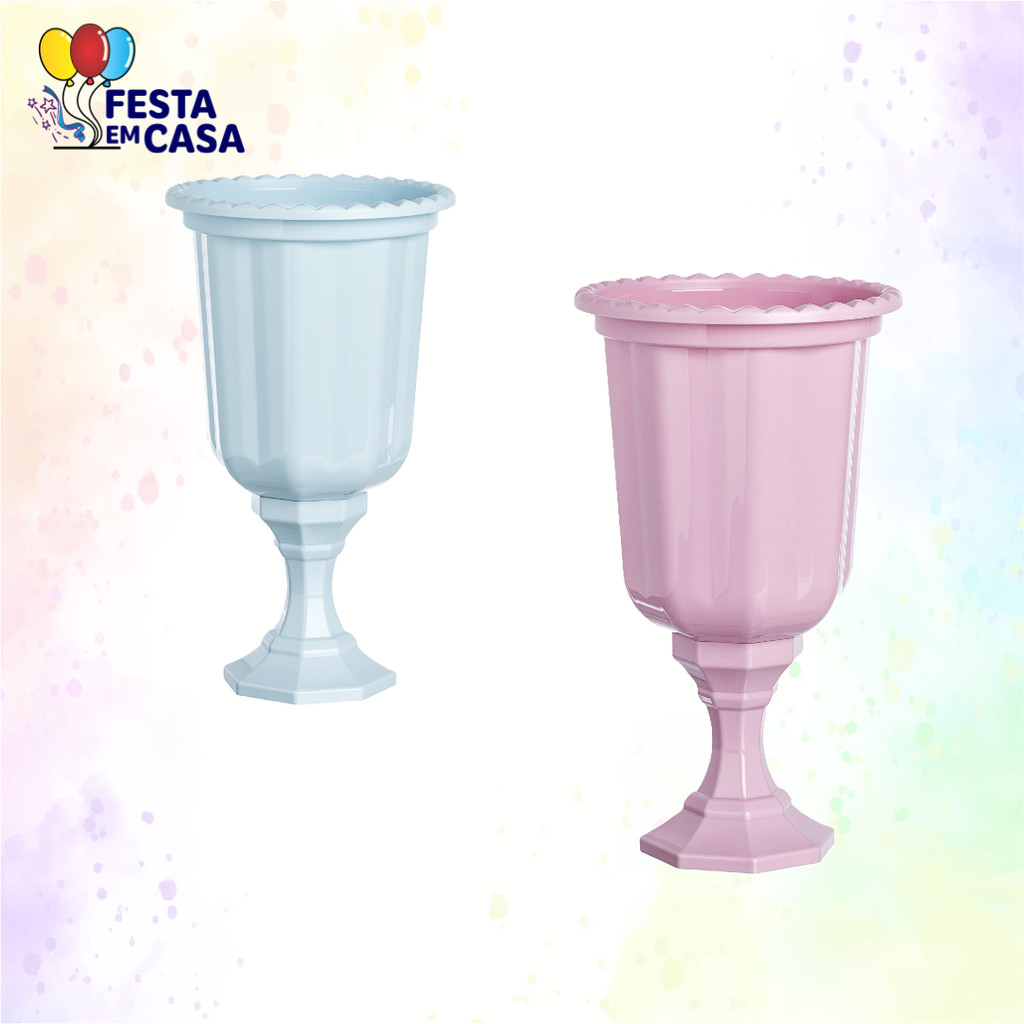 KIT COM 2 UNIDADES VASOS GREGO DECORATIVO LINHA DIAMANTE 850 ML - DIVERSAS CORES