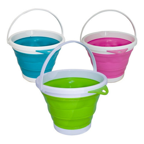 Balde Bacia De Silicone Retrátil 5 Litros Dobrável Sanfona