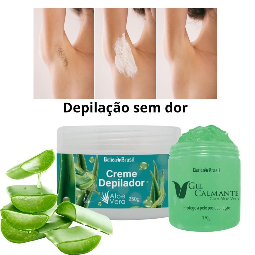 Kit Depilaçao sem dor  creme depilaçao mais gel pos depilaçao