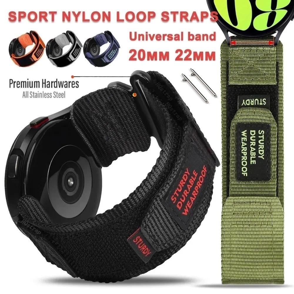 20mm 22mm Sport Nylon Loop Banda Universal Para Galaxy Watch 6 5 4 3 7 40mm 44mm Huawei Strap Substituição Cinto Amazfit