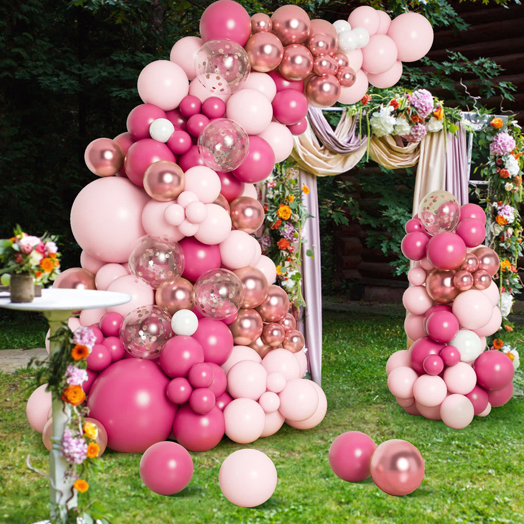 Balão Bexiga Liso Balões Kit 145 Peças Aniversário Festas Para Criança Meninos Menina s M1012-ROSA