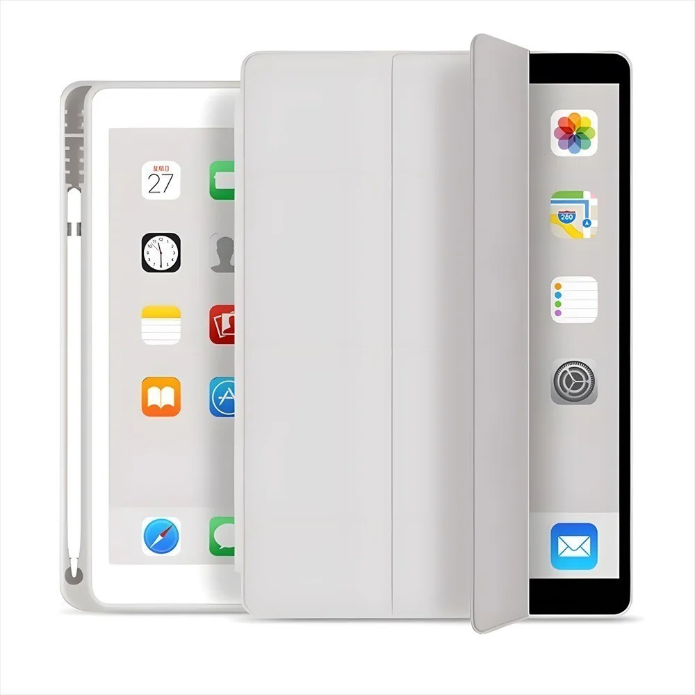 Capa Magnetico Inteligente Com Slot De Canetas Compativel Ipad Mini Air 1 2 3 5 6 Pro10.5 7 8 9 Pro 11 10 Geracao