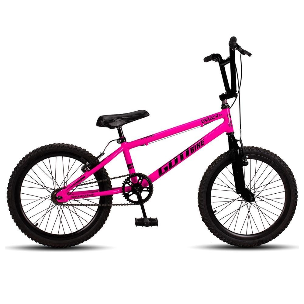 Bicicleta Infantil Aro 20 Bmx Freio V-Brake Rosa e Preto Gottbike