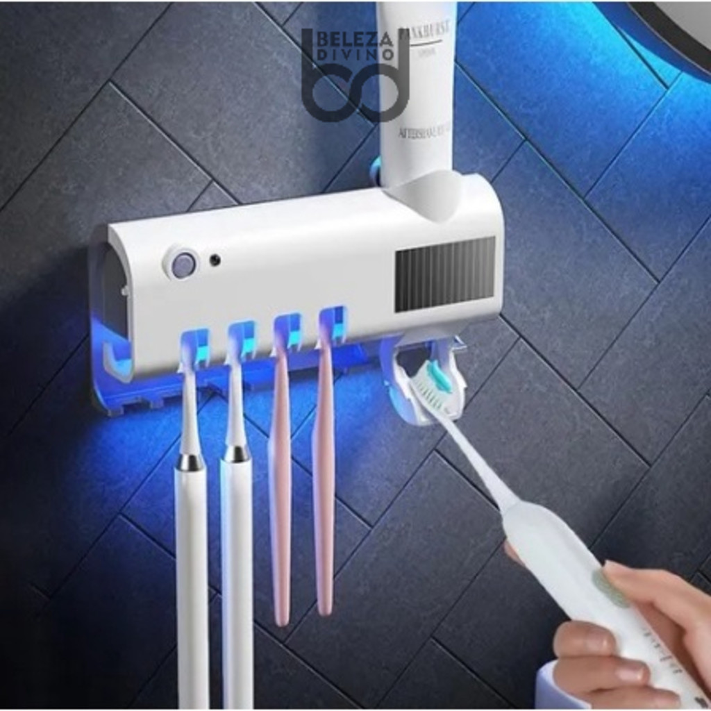 Porta Escovas De Dente Esterilizador Com Dispenser De Pasta. MEGA OFERTA