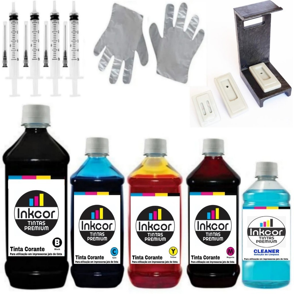 Kit Recarga Impressora 2874 Compativel com Cartucho Hp 667 667xl