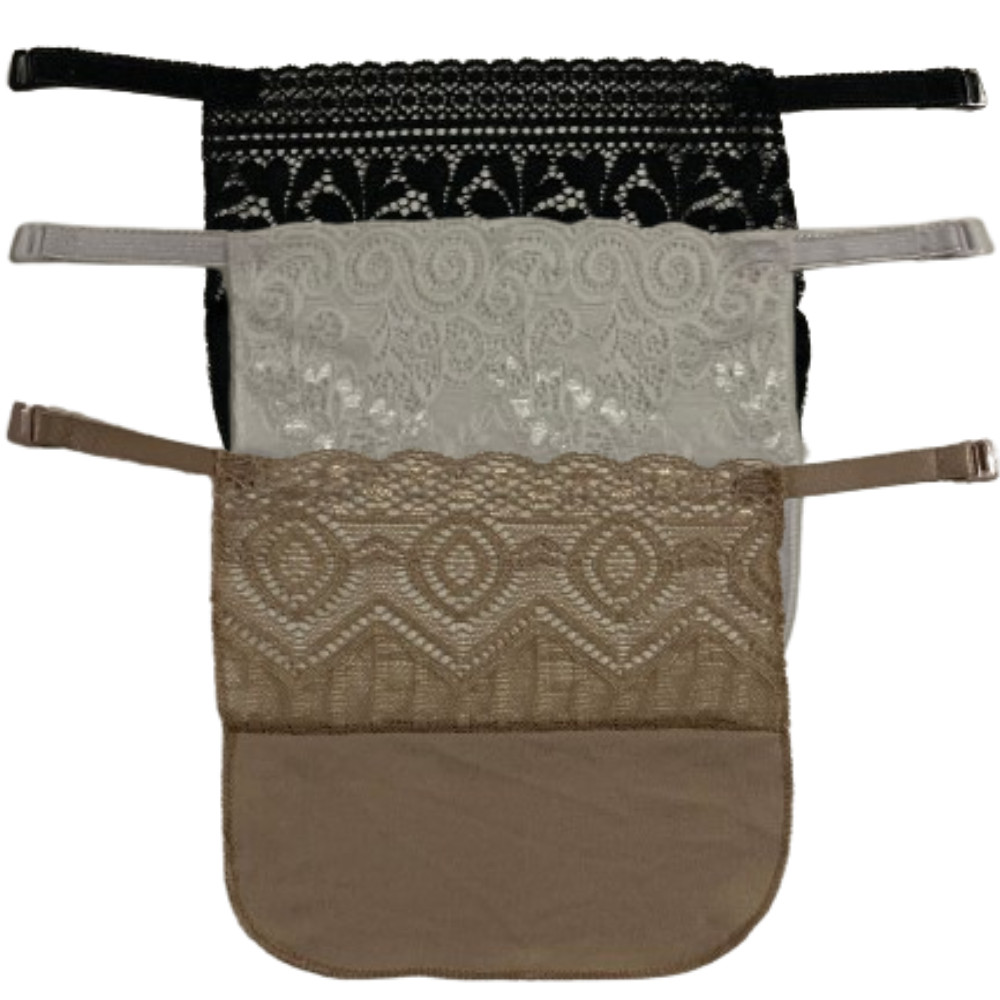 Kit 3 Tapa Decote Para Roupas E Sutiãs Feminino Renda Disfarça Decote Cobre Colo Moda Evangélica