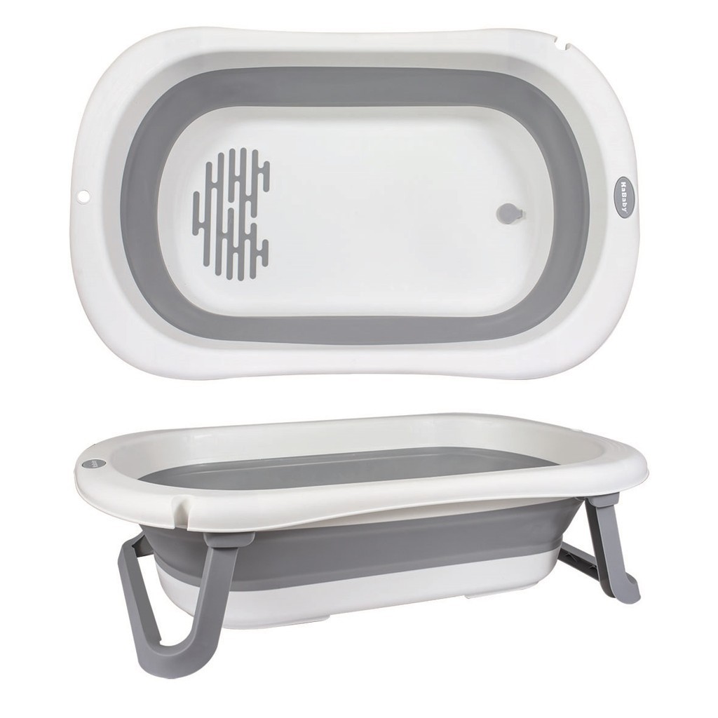 Super Banheira Infantil Dobrável 35L Antiderrapante KaBaby - Cinza