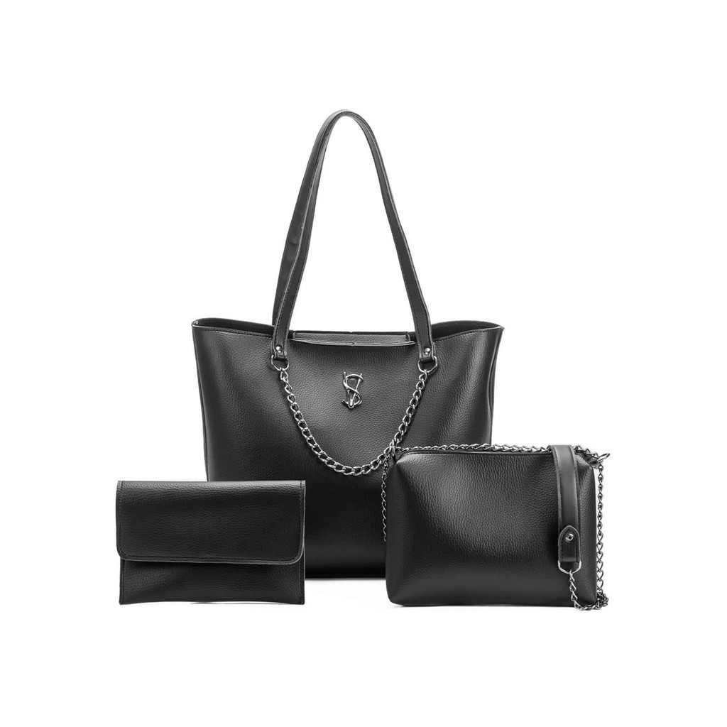 Bolsa feminina Kit 3 pçs Bolsa grande e Bolsinhas Lançamento.