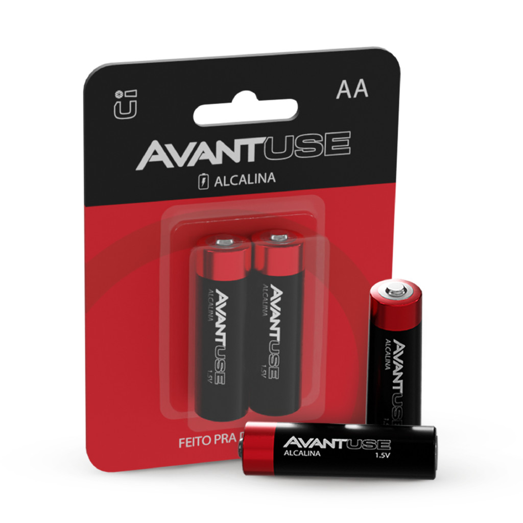 Kit 2 Pilhas Alcalina AA Pequena 1.5V Avant Use