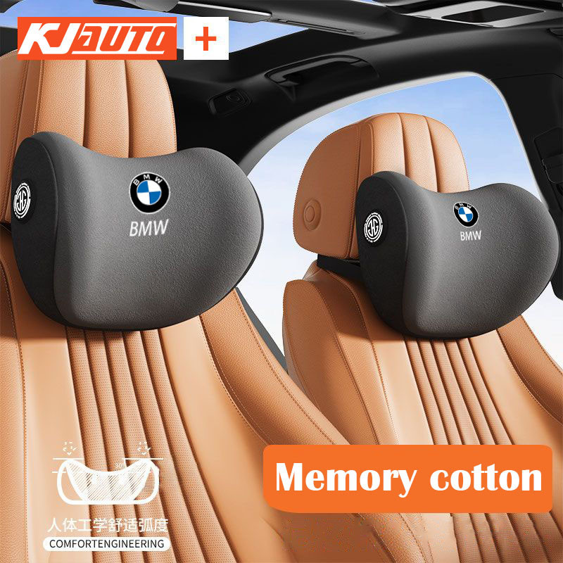 【 Ergonomics 】 Bmw Memória Algodão Para Assento De Carro Apoio De Cabeça Macio E Confortável Acessórios De Decoração 3 Series 5 X5 X3 X1 2 1 4 X4