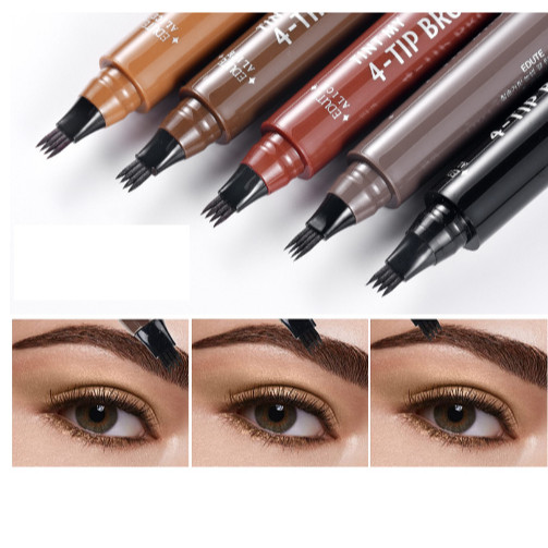 kit 2 Caneta Delineadora para Sobrancelha Fio a Fio Efeito Microblading Natural Preenche Falhas Maquiagem