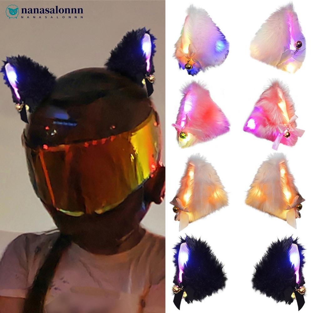 NSN 2 Unidades De Capacete De Motocicleta Adesivos De Decoração De Orelhas De Gato De Pelúcia Motocross Off Road De Rost