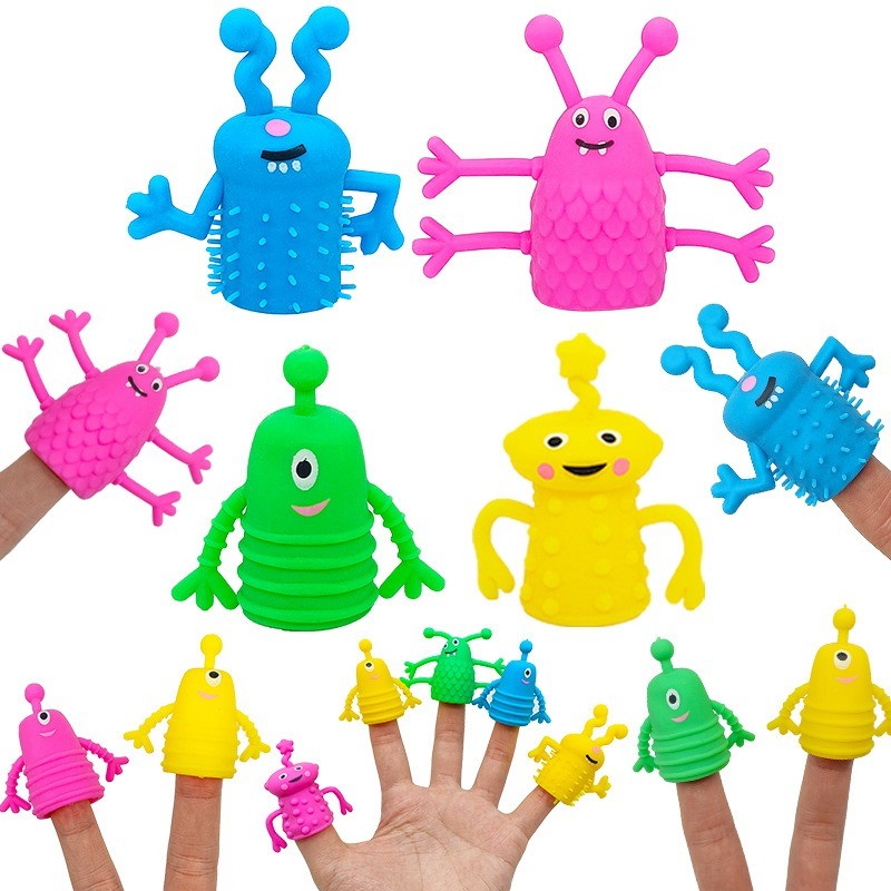 10 Pçs Bonito Monstro Fantoches De Dedo Pai-Filho Jogo Interativo Brinquedos Bebê Crianças Fingir Jogar