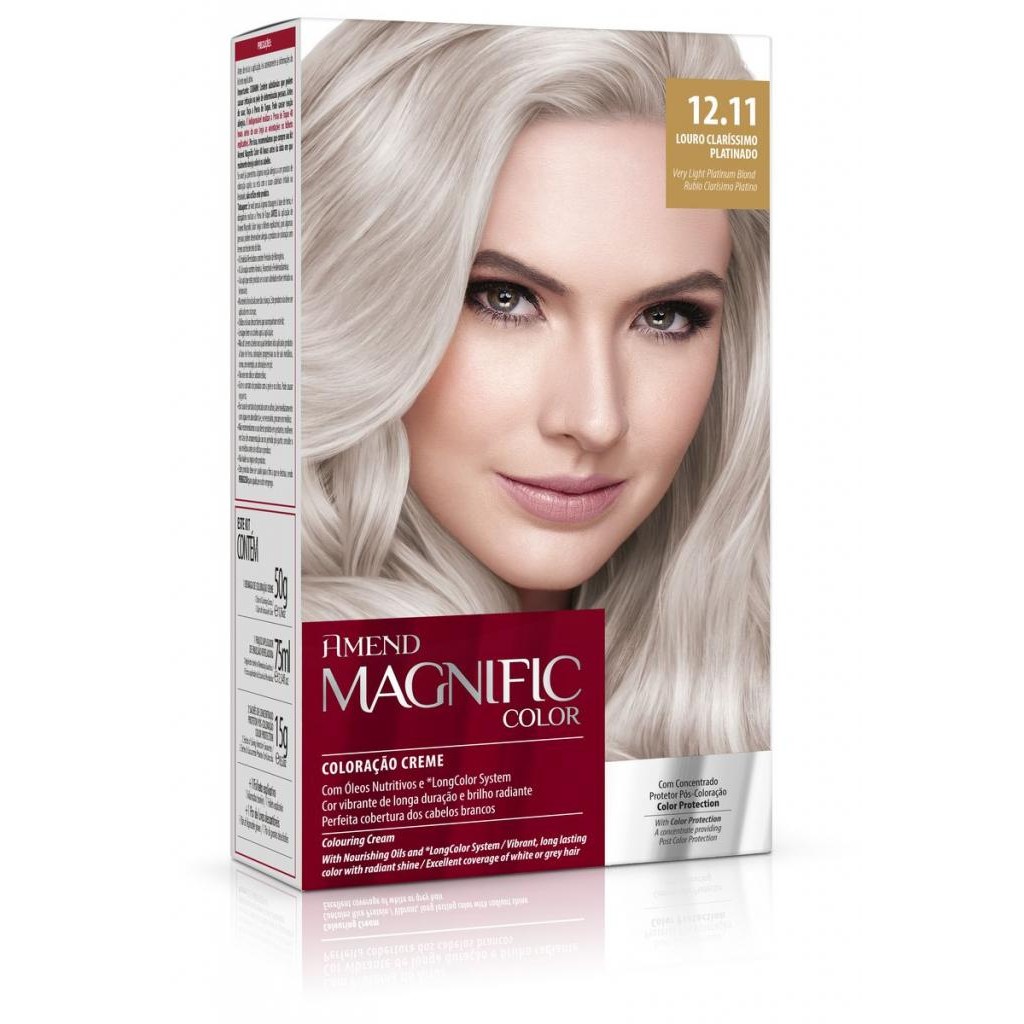 Coloração Creme Magnific Color 12.11 Louro Claríssimo Platinado Amend
