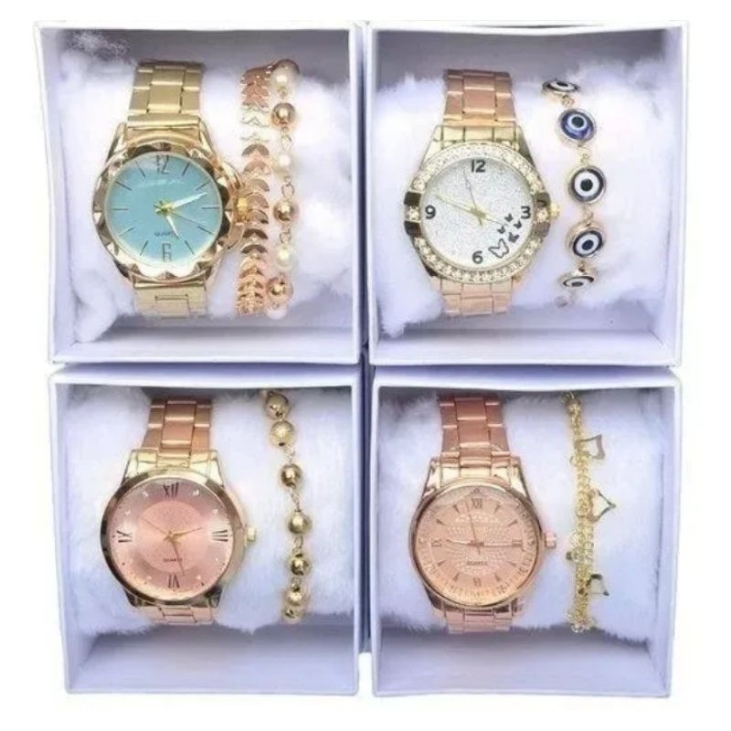 kit C/10 Relógios Femininos+Pulseiras Atacado Revenda