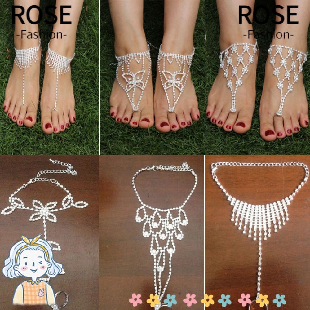 ROSEGOODS Pulseira De Tornozelo Praia Nupcial Sandálias Jóias