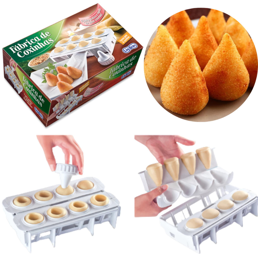 Formas Fábrica de Coxinhas Salgado Modelador 8 Coxinhas Prático