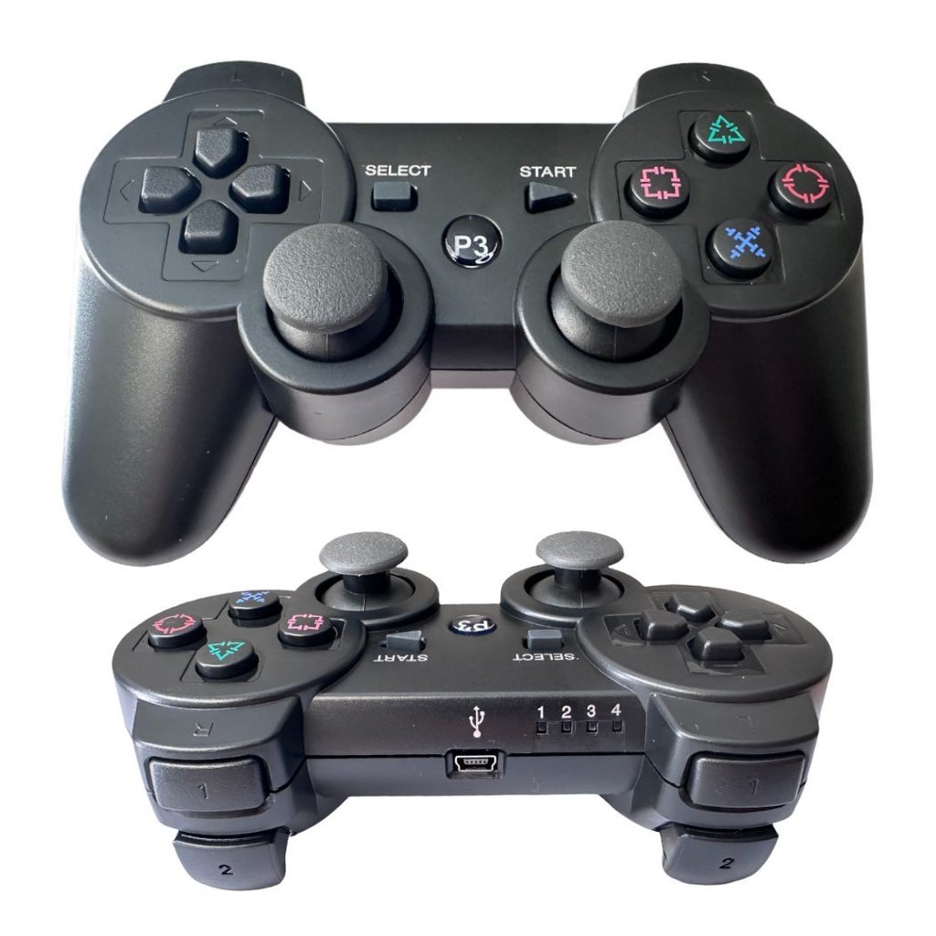 Controle Compatível com Ps3 Joystick Sem Fio Bluetooth Wireless Recarregavel Compatível com Ps3 preto