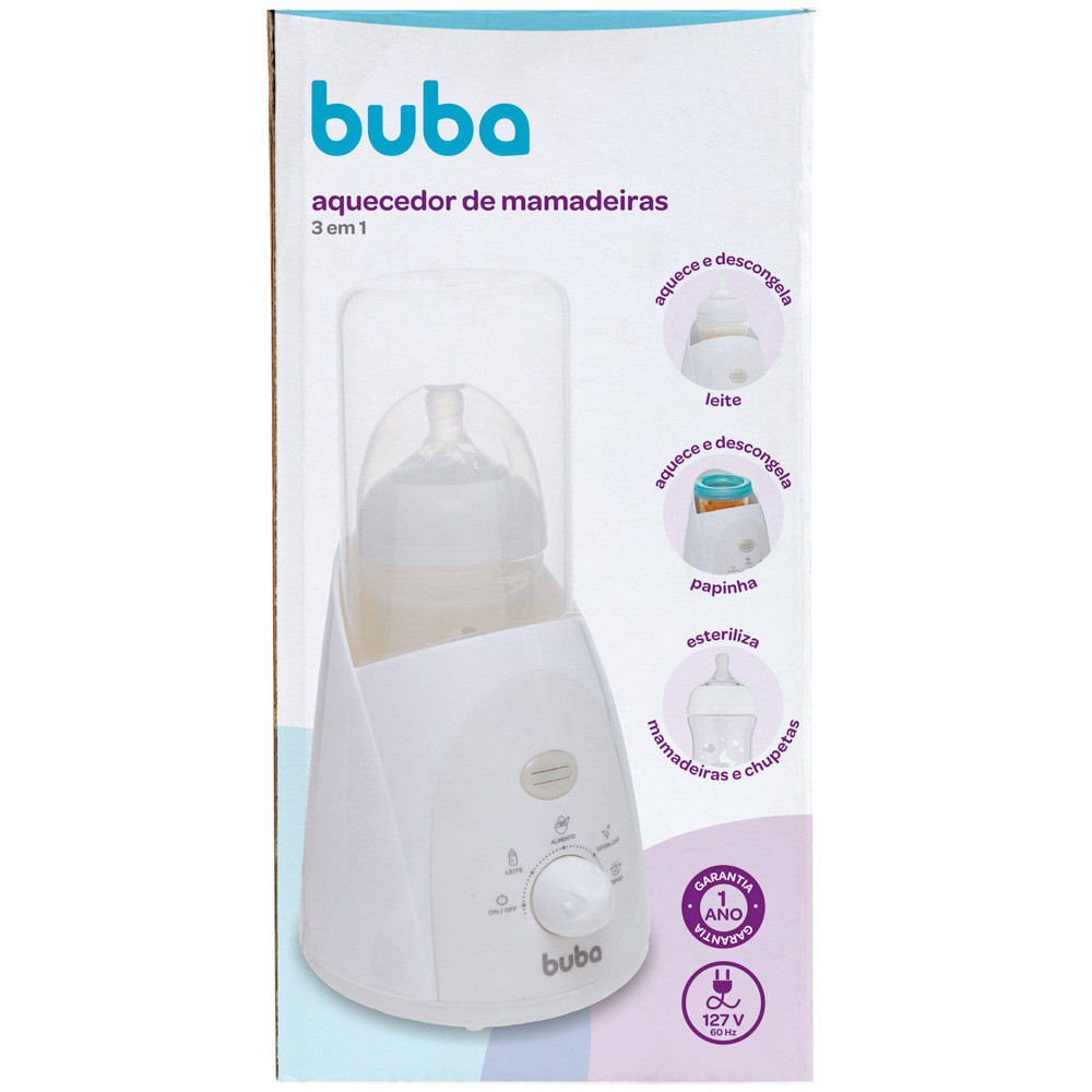 AQUECEDOR DE MAMADEIRAS BUBA ELÉTRICO 3 EM 1 AQUECE, ESTERELIZA E CONGELA BUBA