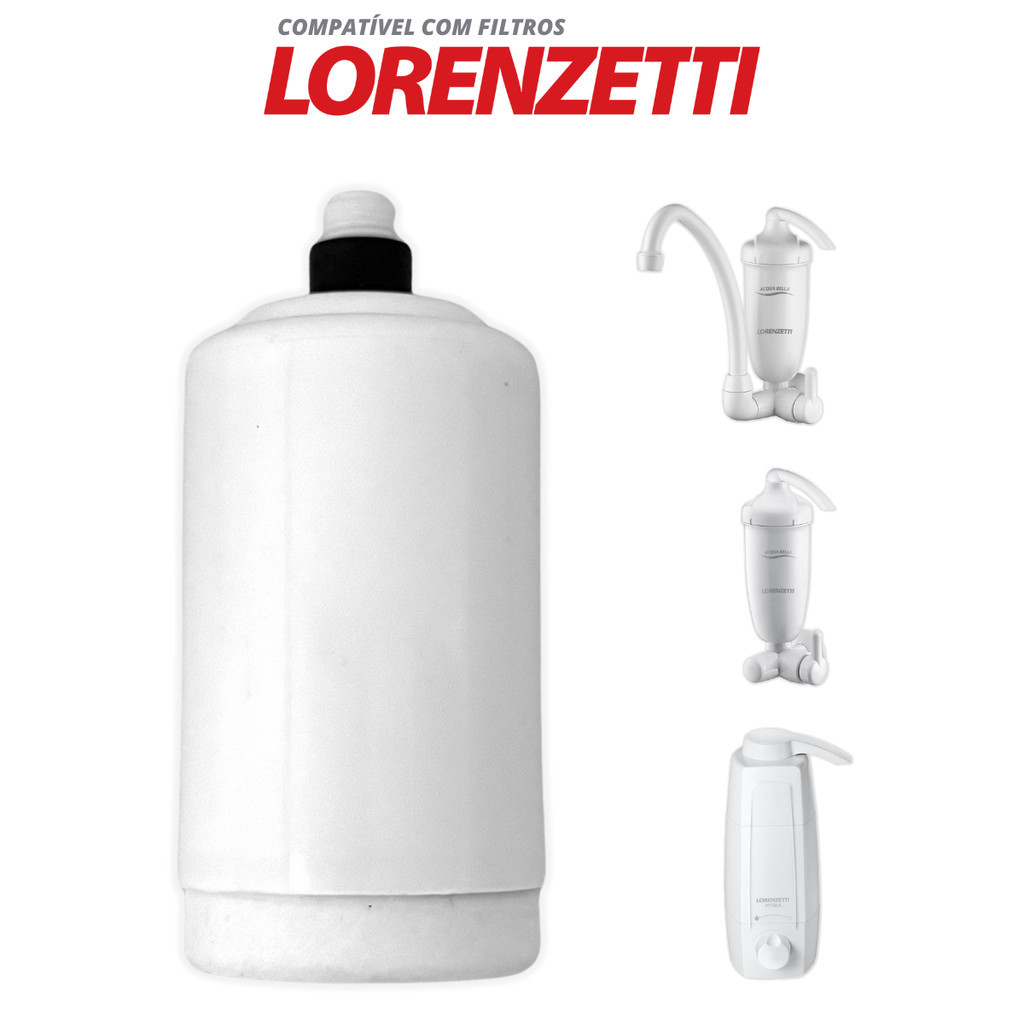 Refil Filtro Acqua Bella e Vitale Rv01 Compatível Purificador Lorenzetti Carvão Ativado Atóxico Água