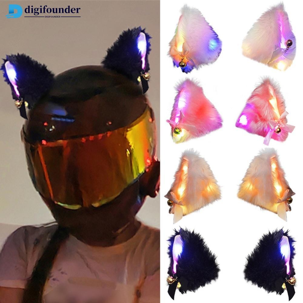 DGF 2 Unidades De Capacete De Motocicleta Adesivos De Decoração De Orelhas De Gato De Pelúcia Motocross Off Road De Rost