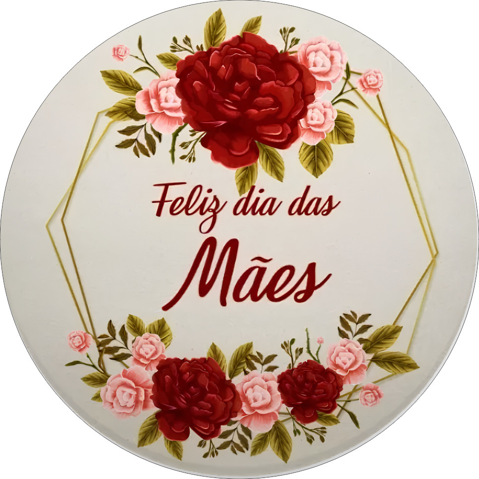 Capa de Painel Dia das Mães Floral  Meme Flork Festa Decoração Painel Redondo Tecido Sublimado 1,50x1,50m Vários Modelos
