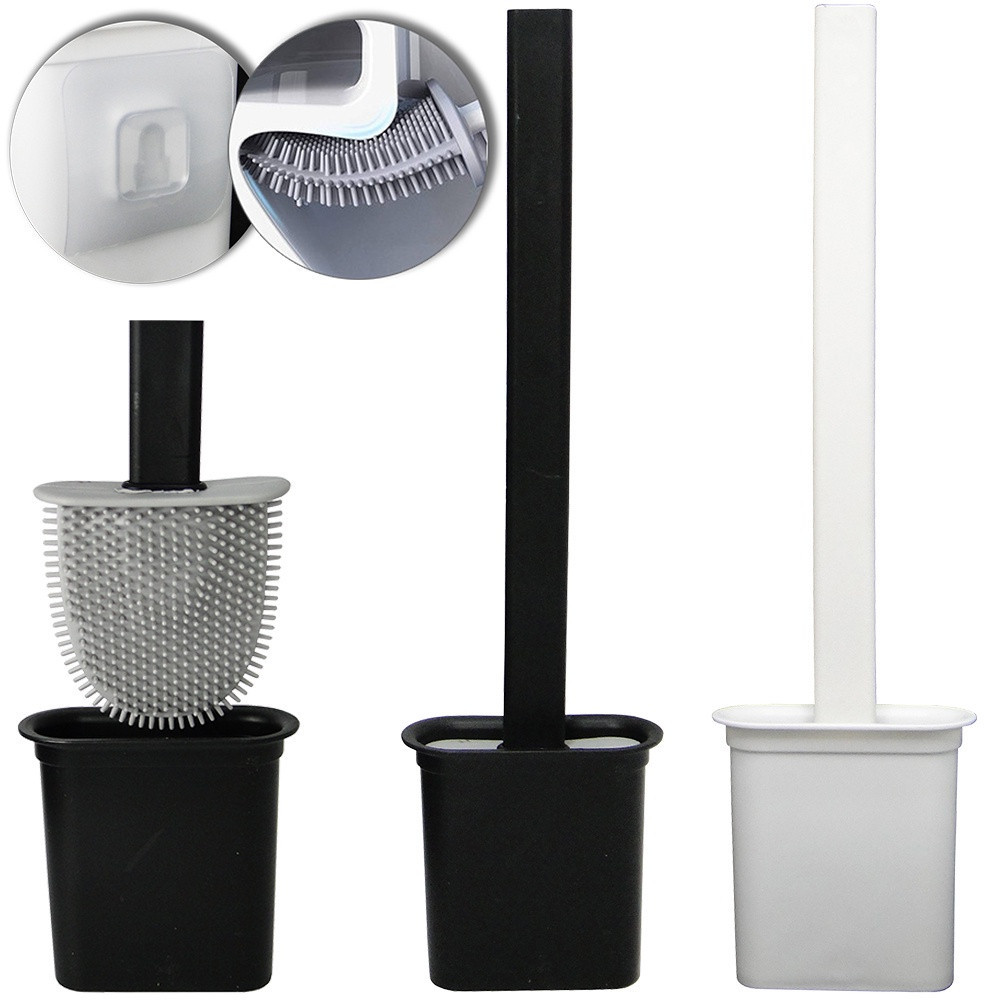 Escova De Silicone Para Limpeza De Vaso Sanitário Privada Banheiro Com Suporte De Parede