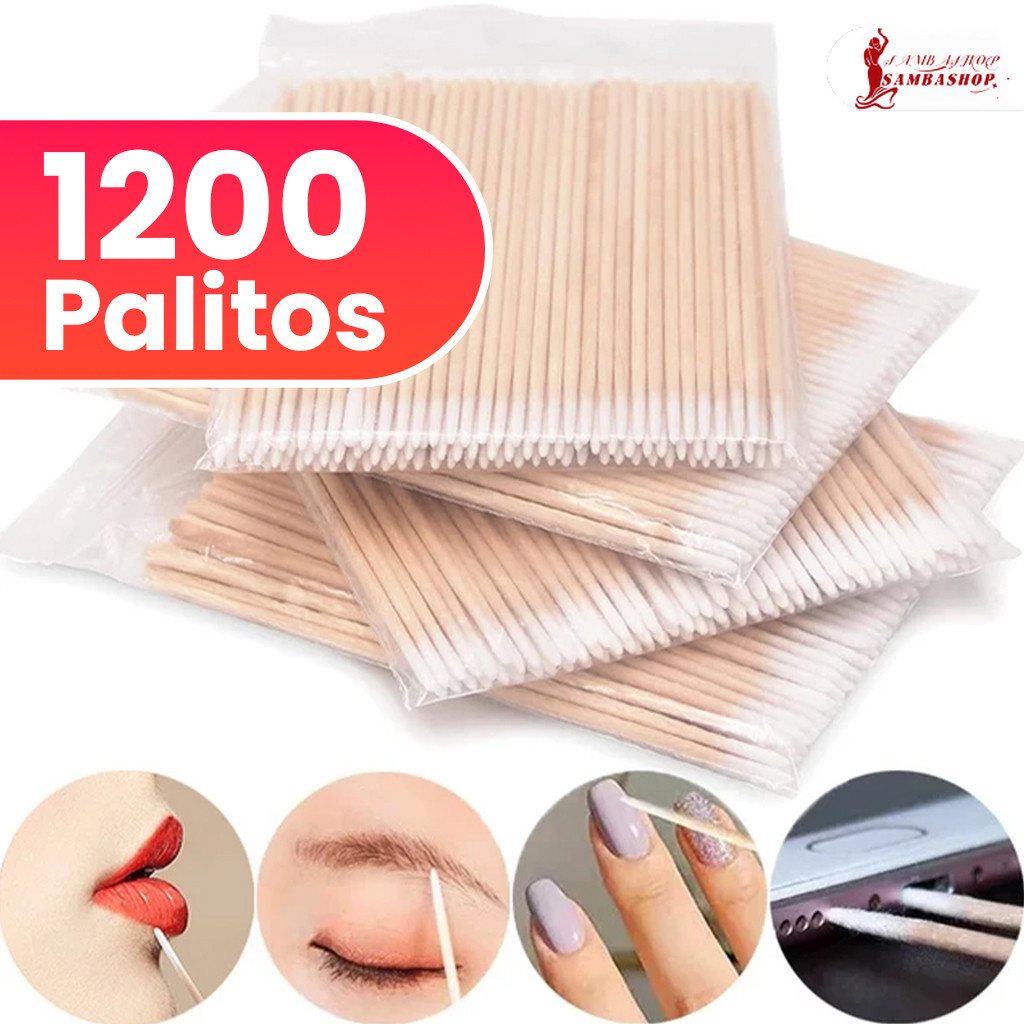 Kit 100/300/600/1200 Palitos Com Algodão De Limpeza Alinhamento Henna Micropigmentação Unha Boca