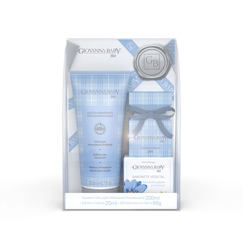 Kit Giovanna Baby Blue - Loção Hidratante 200ml , Sabonete 90G  e Deo Colonia 20ml
