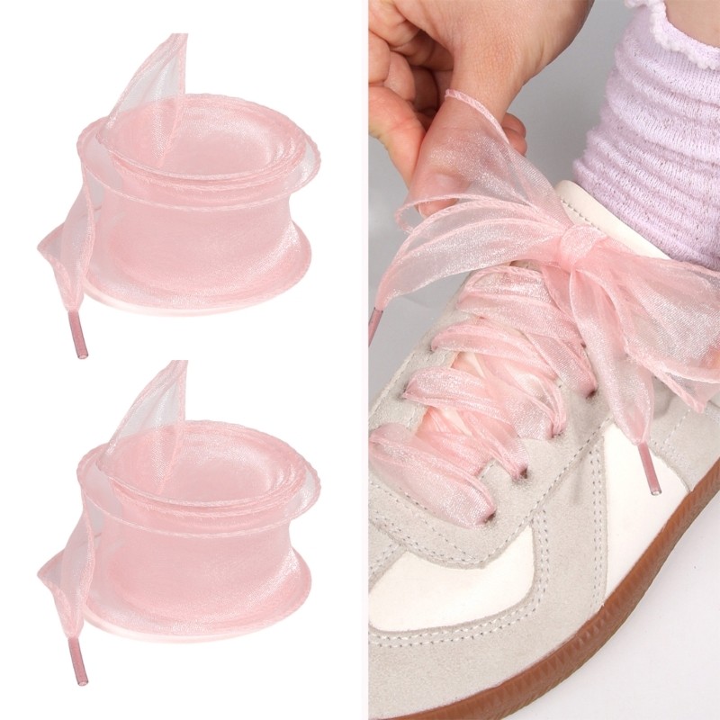 Hi * Cadarços Sapato Organza Tule Largo Bordas Reforçadas Opção Várias Cores
